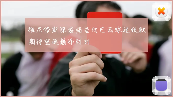 维尼修斯深感痛苦向巴西球迷致歉期待重返巅峰时刻